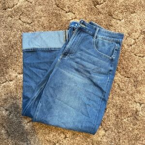 Halara High Waisted Flex Cuffed Wide Leg Jeans